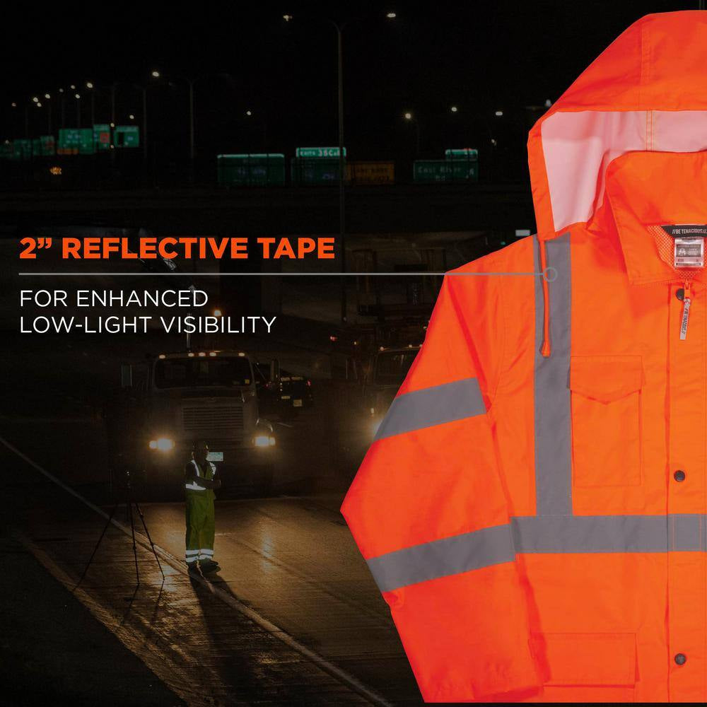 Glowear 8366 5XL Orange Lightweight Hi-Vis Rain Jacket - Type R, Class 3