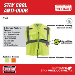 Large/X-Large Yellow Class 2 High Visibility Safety Vest and Mesh High Visibility Safety Vest (2-Pack)