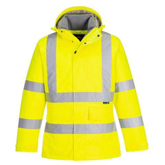 EC60 Mens Waterproof High Visability Eco Winter Work Jacket Yellow, 2X-Large