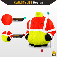 Reflective Jackets | Men'S Insulated Hi Vis Work Bombers | Yellow, Orange, Multicolor