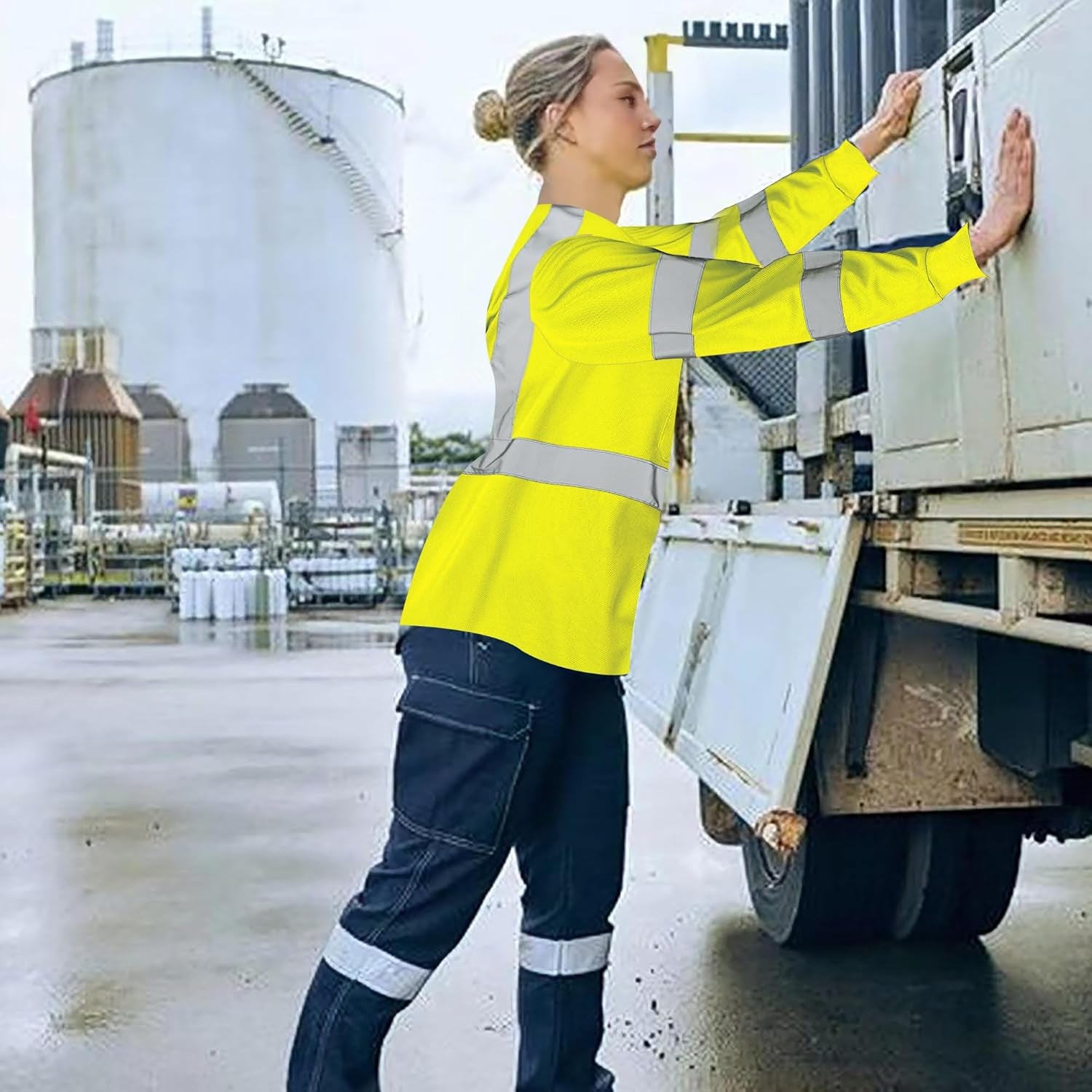 Safety Shirt,High Visibility Work T Shirt Long Short Sleeve Class 3 (XS-6XL)