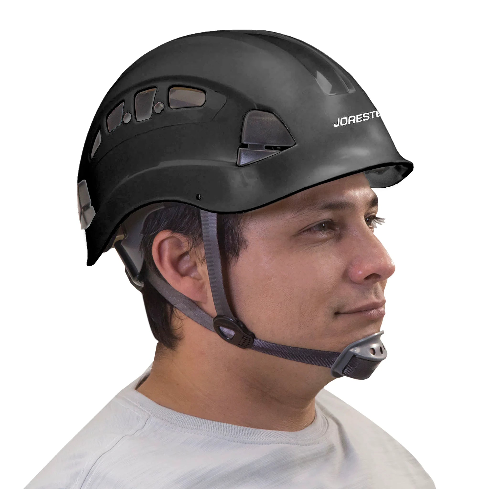 Ventilated Safety Rescue Helmet with Adjustable Ratchet 6-Point Suspension, HHAT-04 (Black)