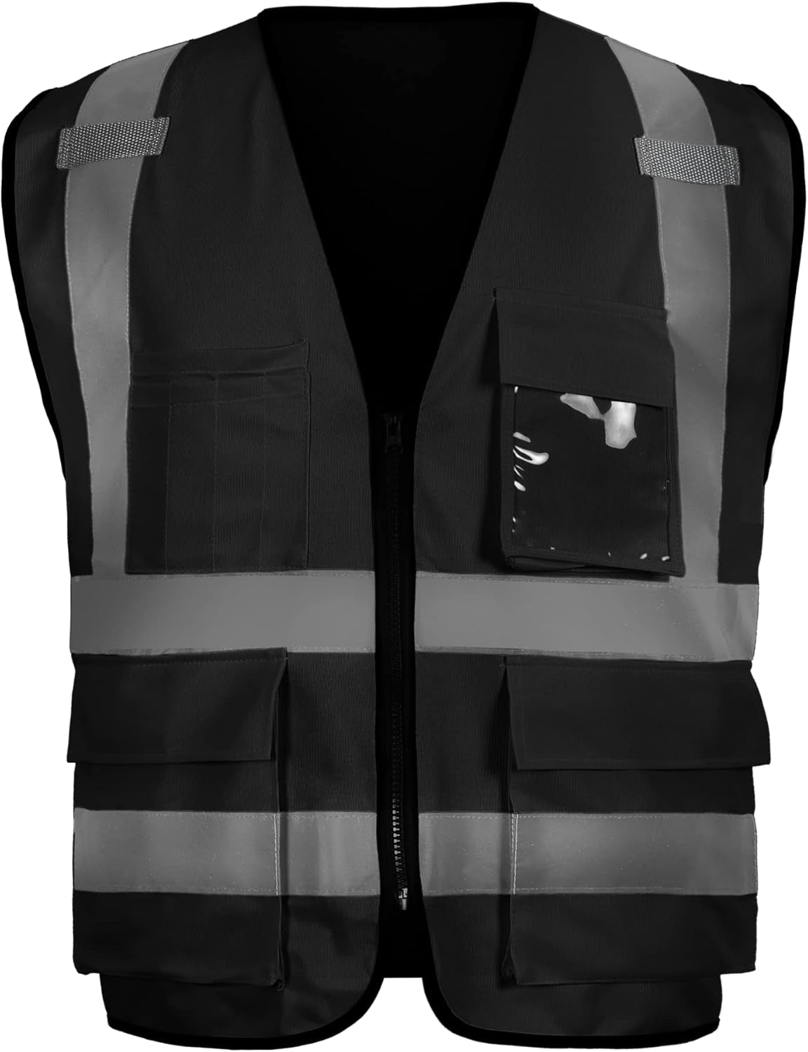 Safety Vest with 9 Pockets, High Visibility Reflective Vests, Security Vest, Work Vest for Men, ANSI/ISEA Class 2 Type R