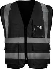 Safety Vest with 9 Pockets, High Visibility Reflective Vests, Security Vest, Work Vest for Men, ANSI/ISEA Class 2 Type R
