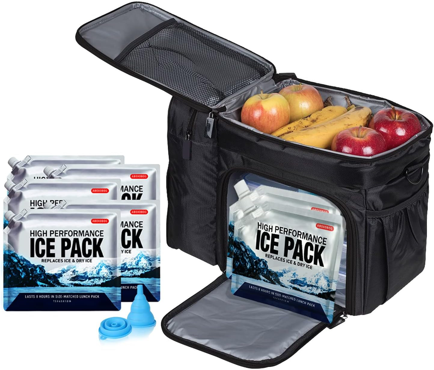 Reusable Ice Packs for Coolers Long Lasting Gel Freezer Packs for Cooler Bag Backpacks, Lunch Box, Cooler Bag, Keeps Food Cold Fresh (Set of 3)