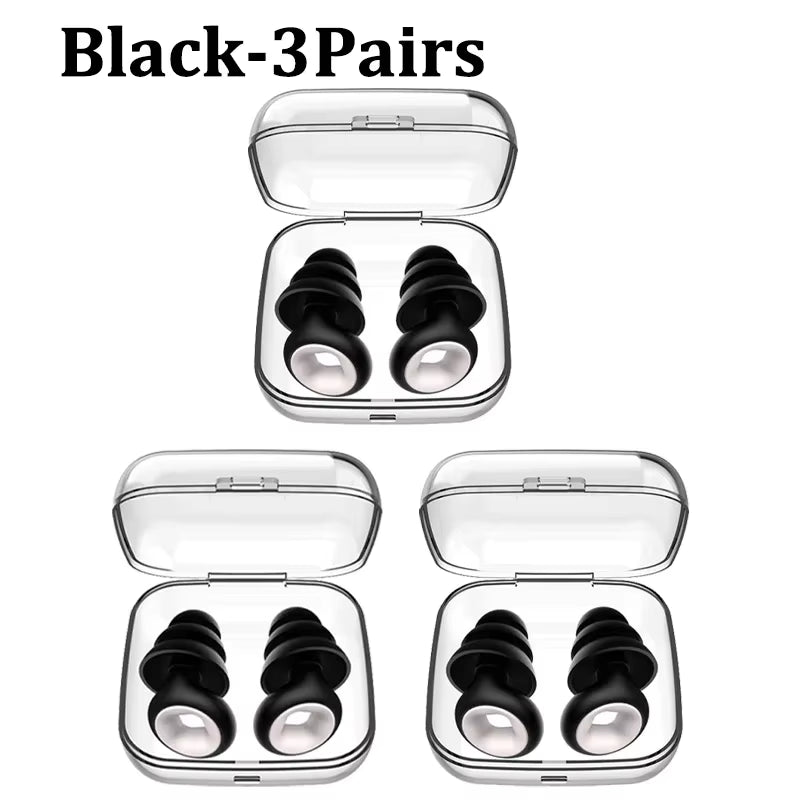 Silicone Sleeping Noise Reducing Earplugs Set Swimming Noise Reducing Earplugs Soundproof Noise Canceling Mute Earplugs