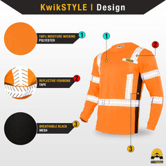 - Charlotte, NC - Limited Edition Long Sleeve Safety Shirts [Deluxe Fishbone Tape] Class 3 ANSI OSHA Compliant