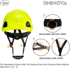 Hard Hats Construction OSHA ANSI Z89.1 Approved Safety Helmet Vented Hard Hat with Visor Adjustable 6 Pt Suspension Safety Hardhats Construction Work