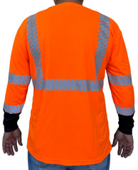 Crew Orange Safety Shirt Reflective High Visibility ANSI Class 3/Level 2 Type R