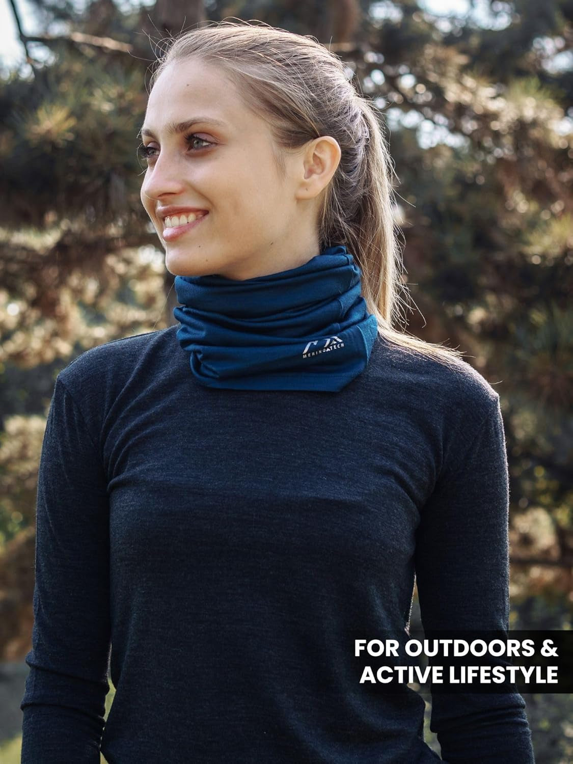 Merino Wool Ski Neck Gaiter - Face Mask Neck Warmer for Men & Women