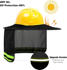 Hard Hat Sun Shade, Full Brim Neck Shield, 2Packs, Hard Hat Not Included