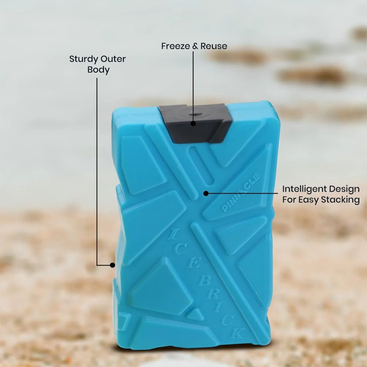 Pinnacle Ice Blocks for Cooler Set of 2 – Multipurpose Ice Packs for Coolers Long Lasting Reusable Refreezable –No Leak Lunch Box Ice Pack – Non BPA Food Safe Freezer Packs for Coolers - 20 Oz.