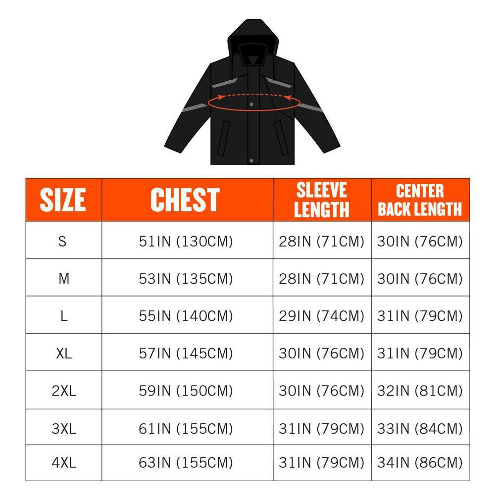 N-Ferno 6466 X-Large Black Thermal Jacket
