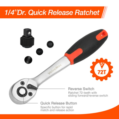 Valuemax 46Pcs Car Repair Tool Set Mechanic Tool Kits Screwdrivers Ratchet Spanner Wrenches Sockets